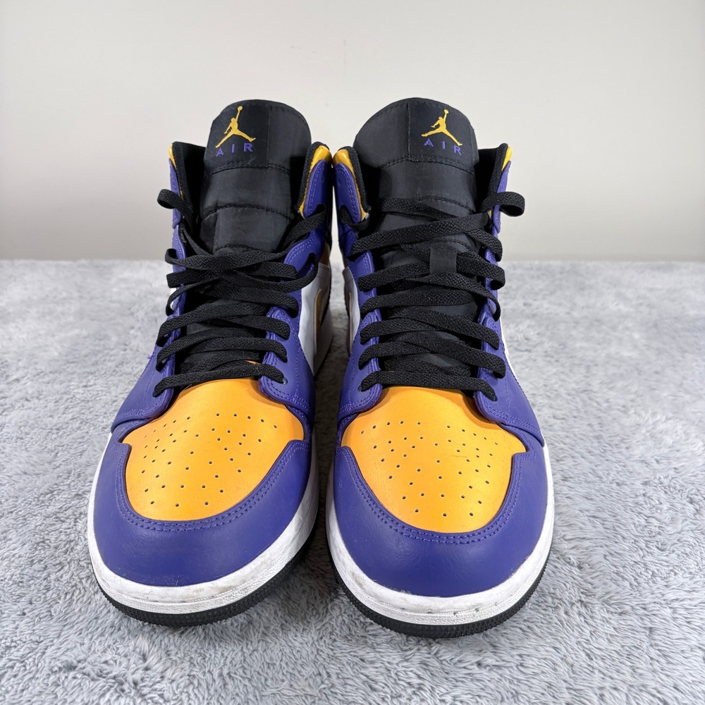Air Jordan 1 Mid Lakers 2022 Dark Concord University Gold DQ8426-517 Size 14